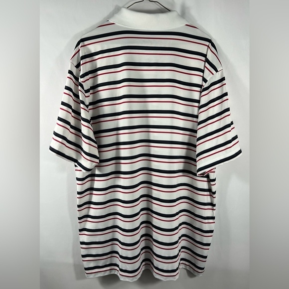 Nike Golf Dri-Fit White Red Black Striped Polo Short Sleeve Shirt XL Q1 - Picture 2 of 13